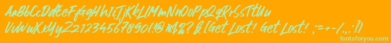 Get Lost Font – Green Fonts on Orange Background