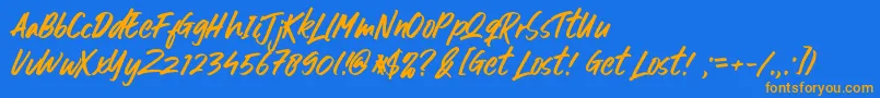 Get Lost Font – Orange Fonts on Blue Background