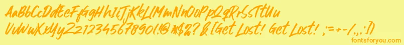 Get Lost Font – Orange Fonts on Yellow Background