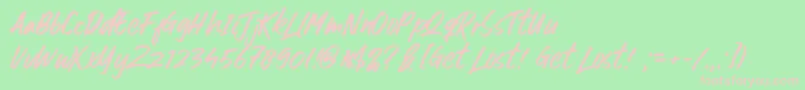Get Lost-fontti – vaaleanpunaiset fontit vihreällä taustalla