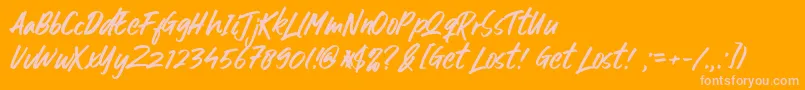 Get Lost Font – Pink Fonts on Orange Background