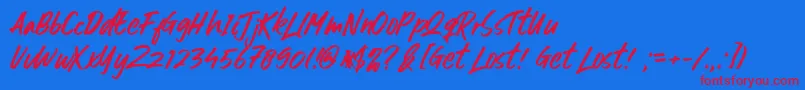 Get Lost Font – Red Fonts on Blue Background