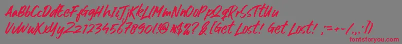 Get Lost Font – Red Fonts on Gray Background