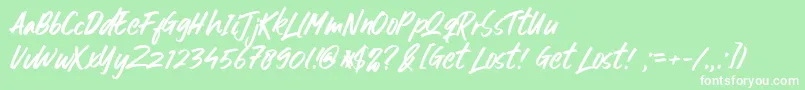 Get Lost Font – White Fonts on Green Background