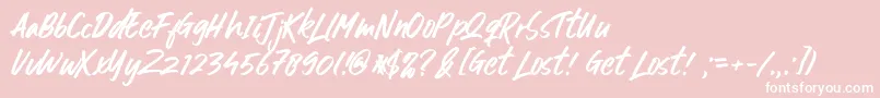 フォントGet Lost – ピンクの背景に白い文字