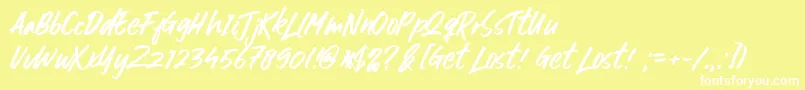 Get Lost Font – White Fonts on Yellow Background