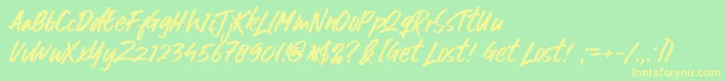 Get Lost Font – Yellow Fonts on Green Background