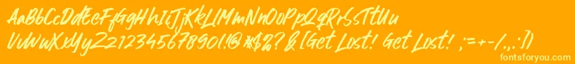 Get Lost Font – Yellow Fonts on Orange Background