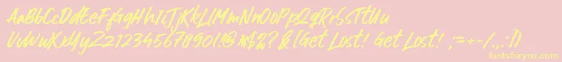 Get Lost Font – Yellow Fonts on Pink Background