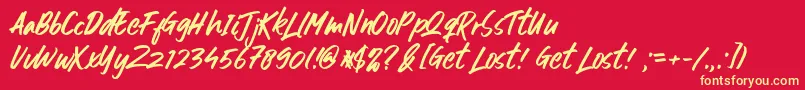 Get Lost Font – Yellow Fonts on Red Background