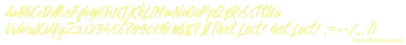 Get Lost Font – Yellow Fonts on White Background
