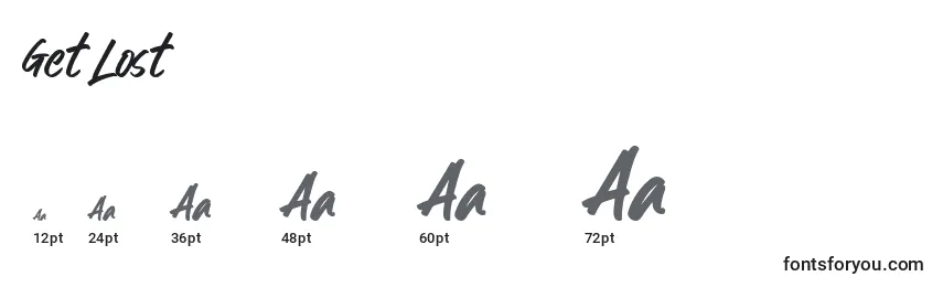 Get Lost Font Sizes