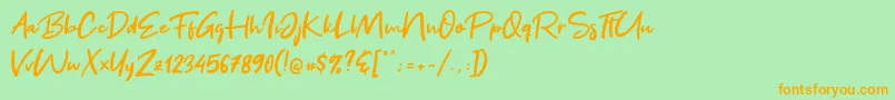Get Show Font – Orange Fonts on Green Background