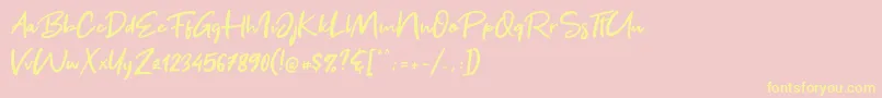 Get Show Font – Yellow Fonts on Pink Background