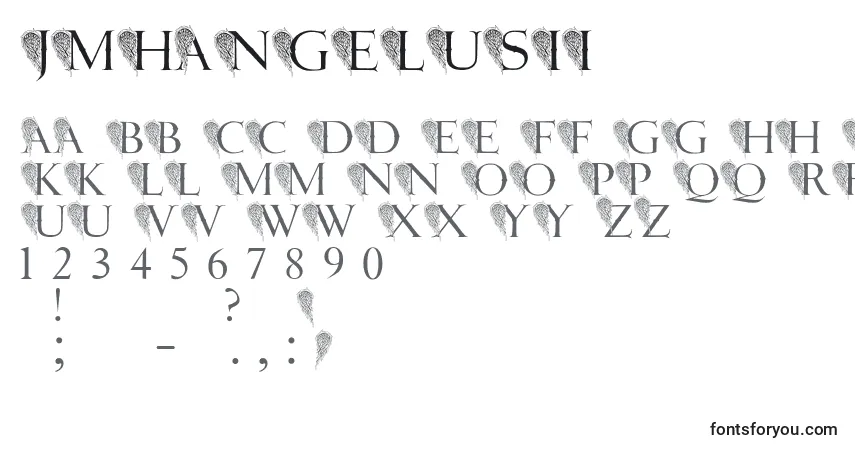 A fonte JmhAngelusIi – alfabeto, números, caracteres especiais