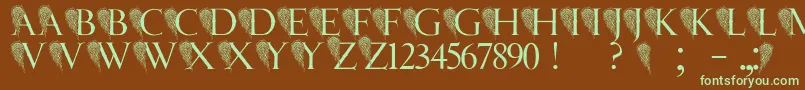 JmhAngelusIi Font – Green Fonts on Brown Background