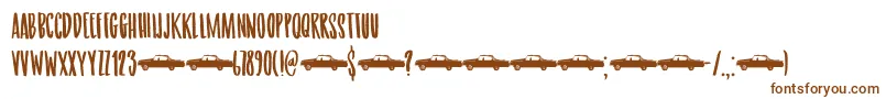 フォントGetaway Car DEMO – 白い背景に茶色のフォント