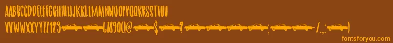 Getaway Car DEMO Font – Orange Fonts on Brown Background