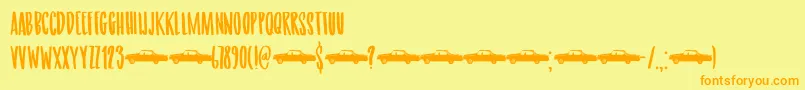 More about Getaway Car DEMO Font Getaway Car DEMO Font – Orange Fonts on Yellow Background
