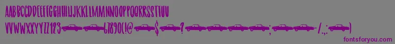 フォントGetaway Car DEMO – 紫色のフォント、灰色の背景
