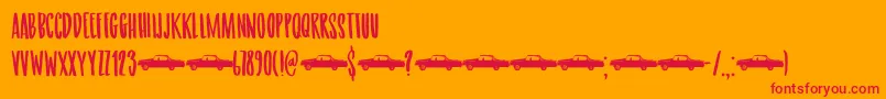 Getaway Car DEMO Font – Red Fonts on Orange Background