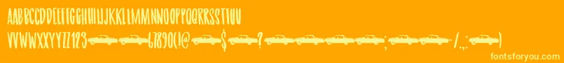 More about Getaway Car DEMO Font Getaway Car DEMO Font – Yellow Fonts on Orange Background