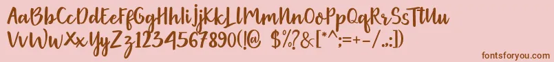 Gethania-Schriftart – Braune Schriften auf rosa Hintergrund