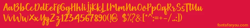 Gethania Font – Orange Fonts on Red Background