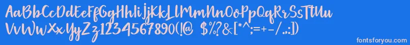 Gethania Font – Pink Fonts on Blue Background