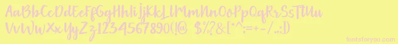 Шрифт Gethania – розовые шрифты на жёлтом фоне