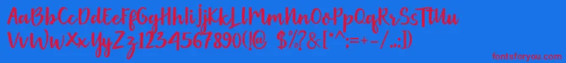 Gethania Font – Red Fonts on Blue Background