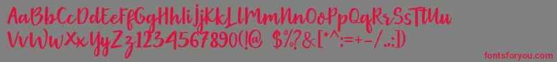 Gethania Font – Red Fonts on Gray Background
