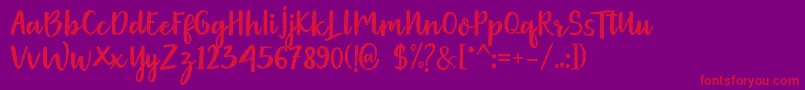 Gethania Font – Red Fonts on Purple Background
