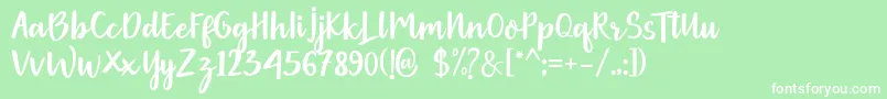 Gethania Font – White Fonts on Green Background