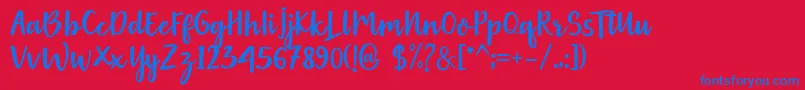 Gethania Font – Blue Fonts on Red Background