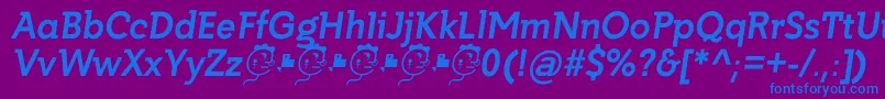 Getho Bold It Font – Blue Fonts on Purple Background