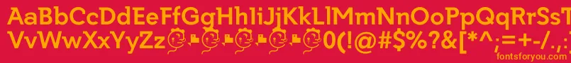 フォントGetho Bold – 赤い背景にオレンジの文字