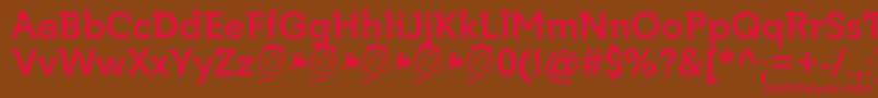 フォントGetho Bold – 赤い文字が茶色の背景にあります。