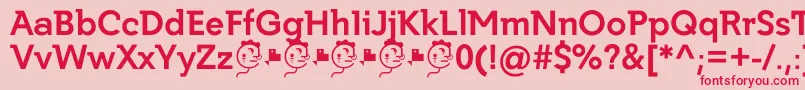 フォントGetho Bold – ピンクの背景に赤い文字
