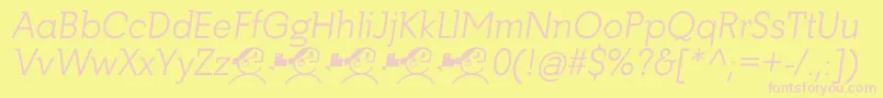 Getho Light It Font – Pink Fonts on Yellow Background