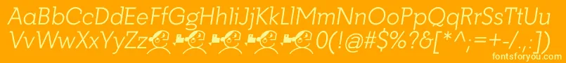 Getho Light It Font – Yellow Fonts on Orange Background