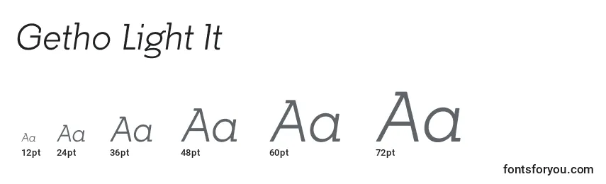 Getho Light It Font Sizes