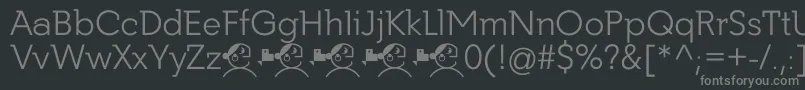 Getho Light-fontti – harmaat kirjasimet mustalla taustalla