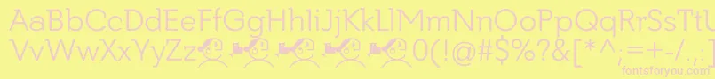 Getho Light-fontti – vaaleanpunaiset fontit keltaisella taustalla