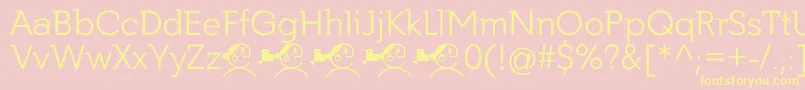 Getho Light Font – Yellow Fonts on Pink Background