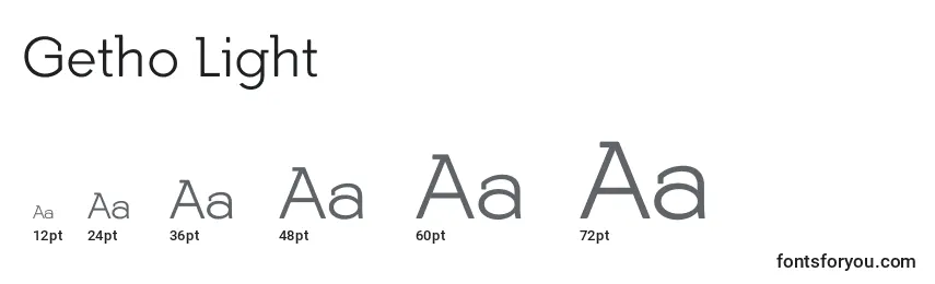 Getho Light Font Sizes