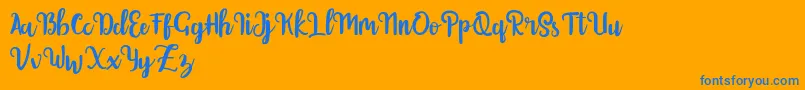 Getolyfe-Schriftart – Blaue Schriften auf orangefarbenem Hintergrund