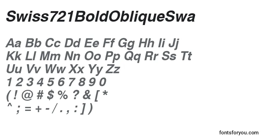 Шрифт Swiss721BoldObliqueSwa – алфавит, цифры, специальные символы