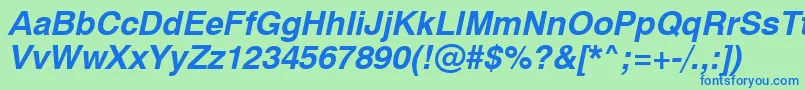Swiss721BoldObliqueSwa Font – Blue Fonts on Green Background