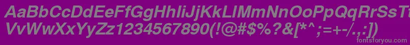 Swiss721BoldObliqueSwa Font – Gray Fonts on Purple Background
